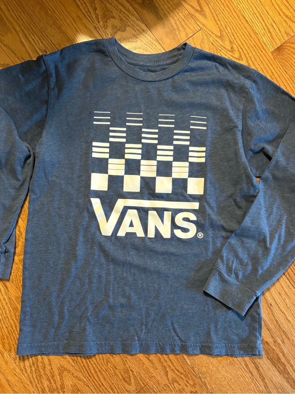 Vans Boys Long Sleeve Navy Blue Graphic Logo Tee